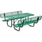 Global Industrial Rectangle Picnic Table w/ Backrests, Green, Expanded Metal, 6 ft L 277630GN - alternate 1